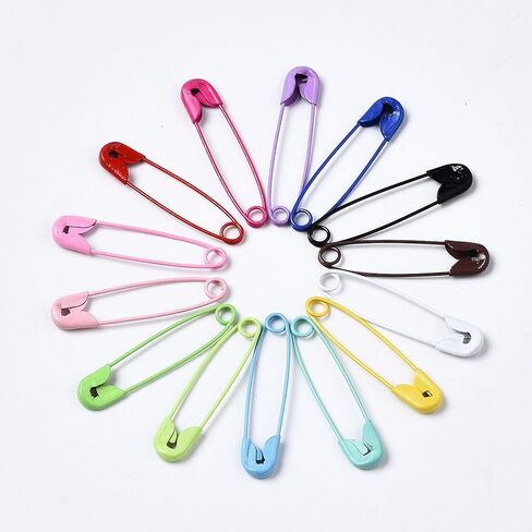 50pcs Mixed Colored Safety Pins Multicolor Sewing Pins for Clothes Costume Sewing Arts Crafts Jewelry Making,30~31x7x2.5mm in Saudi Arabia