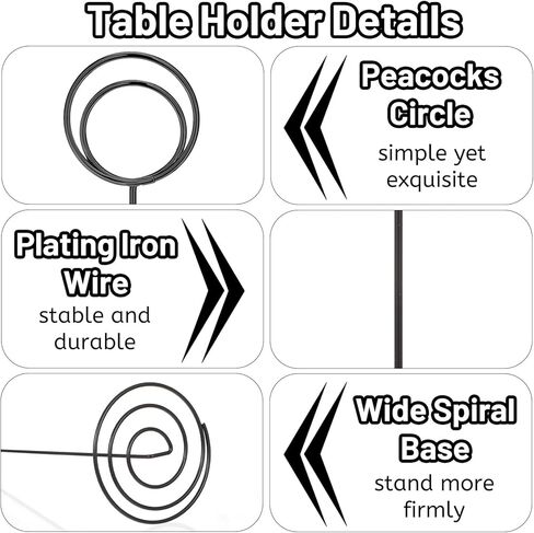 24Pcs 8.86in Wire Photo Holder Black Table Number Holder, Place Card Holders, Menu Memo Note Card Small Table Number Stands Picture Holders for Center Decoration Wedding Reception Party Birthday in Saudi Arabia
