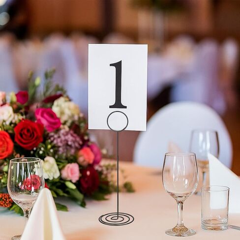 24Pcs 8.86in Wire Photo Holder Black Table Number Holder, Place Card Holders, Menu Memo Note Card Small Table Number Stands Picture Holders for Center Decoration Wedding Reception Party Birthday in Saudi Arabia