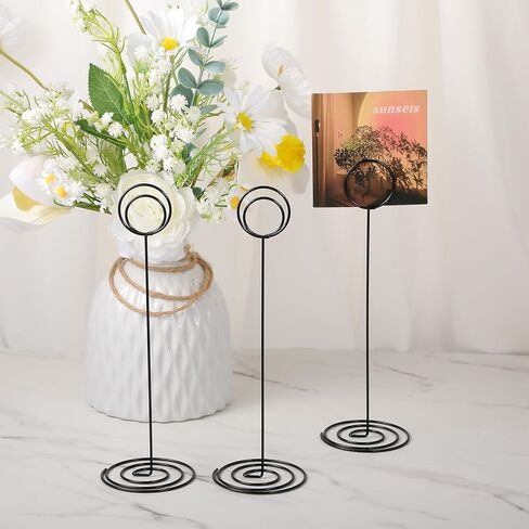 24Pcs 8.86in Wire Photo Holder Black Table Number Holder, Place Card Holders, Menu Memo Note Card Small Table Number Stands Picture Holders for Center Decoration Wedding Reception Party Birthday in Saudi Arabia