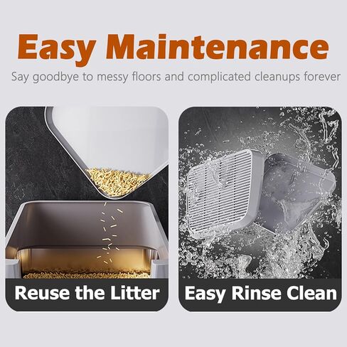 SpaceTime Waterproof Elevated Cat Litter Trapping Mat for Litter Box,Cat Ramp/Step Double-Layer Litter Catcher Pad with Filter Function for Floor,Easy to Clean,Ideal for Kitten & Senior Cats(Grey) in Saudi Arabia