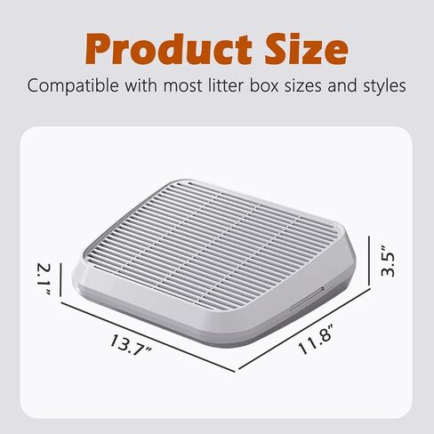 SpaceTime Waterproof Elevated Cat Litter Trapping Mat for Litter Box,Cat Ramp/Step Double-Layer Litter Catcher Pad with Filter Function for Floor,Easy to Clean,Ideal for Kitten & Senior Cats(Grey) in Saudi Arabia