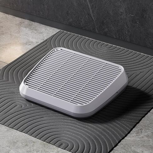 SpaceTime Waterproof Elevated Cat Litter Trapping Mat for Litter Box,Cat Ramp/Step Double-Layer Litter Catcher Pad with Filter Function for Floor,Easy to Clean,Ideal for Kitten & Senior Cats(Grey) in Saudi Arabia
