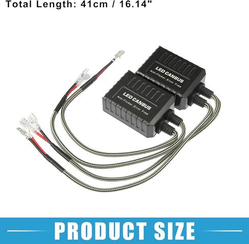 مصباح أمامي للسيارة LED Canbus Decoder C20 H1 H3، مقاومات تحذيرية خالية من الأخطاء، استبدال فك التشفير، مقاوم للوميض، بلاستيك أسود (مجموعة من 2) in Saudi Arabia