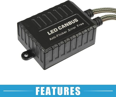 مصباح أمامي للسيارة LED Canbus Decoder C20 H1 H3، مقاومات تحذيرية خالية من الأخطاء، استبدال فك التشفير، مقاوم للوميض، بلاستيك أسود (مجموعة من 2) in Saudi Arabia