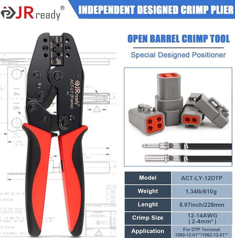 مجموعة موصلات JRready ST6337 Deutsch DTP 2 4 Pin، 12-14AWG مقاس اتصالات مختومة 12(25 A) مع أداة تجعيد ألمانية (ACT-LY-12DTP)، طقم موصل سيارات Deutsch DTP 2pin 4pin مقاوم للماء 212 قطعة in Saudi Arabia