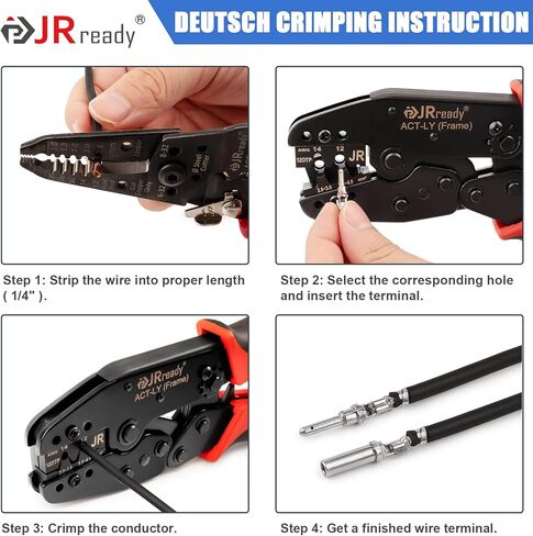 مجموعة موصلات JRready ST6337 Deutsch DTP 2 4 Pin، 12-14AWG مقاس اتصالات مختومة 12(25 A) مع أداة تجعيد ألمانية (ACT-LY-12DTP)، طقم موصل سيارات Deutsch DTP 2pin 4pin مقاوم للماء 212 قطعة in Saudi Arabia