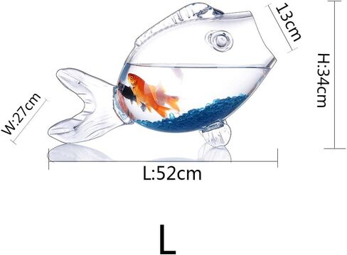 Fish Shaped fishbowls，Thickened high Transparency Glass，Turtle Goldfish Aquarium，for Office Lobby Bedroom Decoration (S) in Saudi Arabia