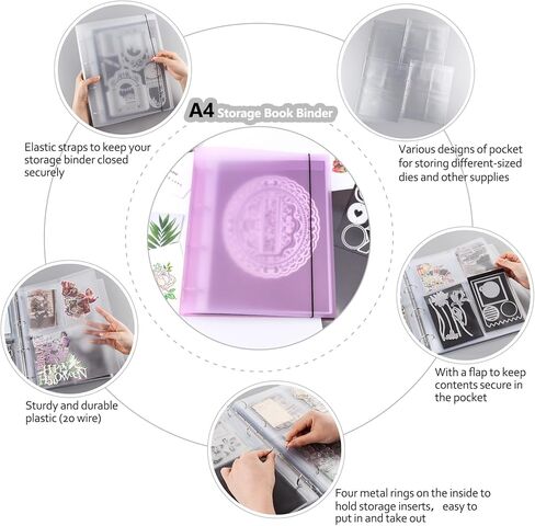 CYFUN DESIGN A5 6 Ring Binder Coveder مع زر الإغلاق المفاجئ، غطاء كتاب تخزين لصفحات مخطط 6 فتحات، إعادة ملء غلاف كتاب تخزين القالب in Saudi Arabia