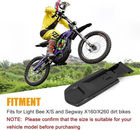 PSLER Rear Mudguards Inner Plate - Extended Back Mudguard, Compatible with Light Bee X/S Segway X160/X260 Dirt Bike, PP Plastic Durable Electric Dirt Bike Mud Guard Accessory, Matte Black in Saudi Arabia
