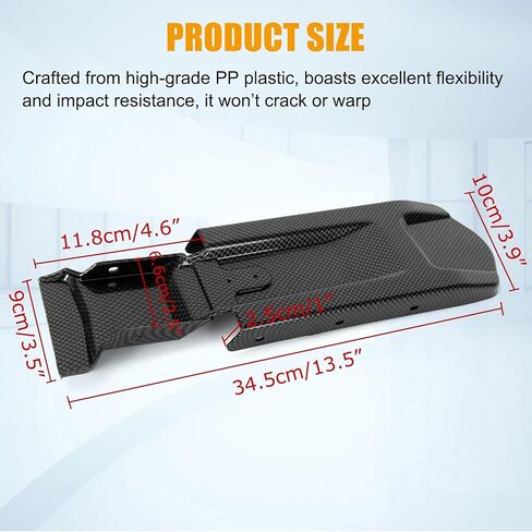 PSLER Rear Mudguards Inner Plate - Extended Back Mudguard, Compatible with Light Bee X/S Segway X160/X260 Dirt Bike, PP Plastic Durable Electric Dirt Bike Mud Guard Accessory, Matte Black in Saudi Arabia