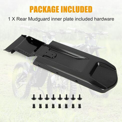 PSLER Rear Mudguards Inner Plate - Extended Back Mudguard, Compatible with Light Bee X/S Segway X160/X260 Dirt Bike, PP Plastic Durable Electric Dirt Bike Mud Guard Accessory, Matte Black in Saudi Arabia