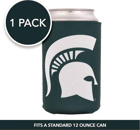 Michigan State University Can Insulator Beverage Cooler 4 Pack Foam Beverage Holder Spartans MSU (4 Pack Can) in Saudi Arabia
