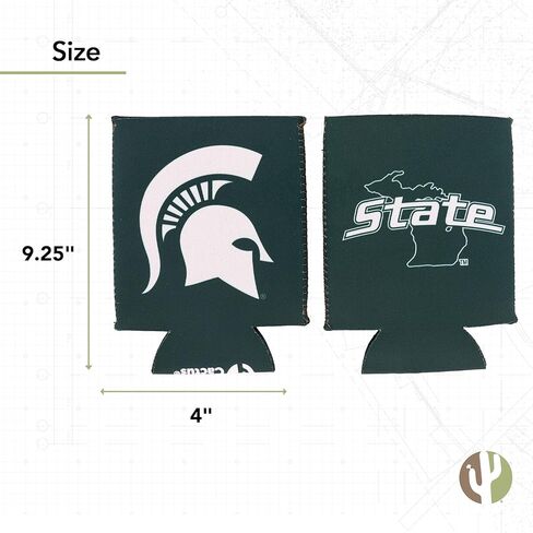 Michigan State University Can Insulator Beverage Cooler 4 Pack Foam Beverage Holder Spartans MSU (4 Pack Can) in Saudi Arabia