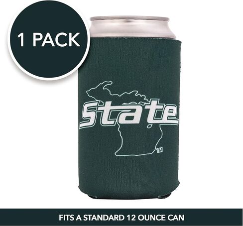 Michigan State University Can Insulator Beverage Cooler 4 Pack Foam Beverage Holder Spartans MSU (4 Pack Can) in Saudi Arabia