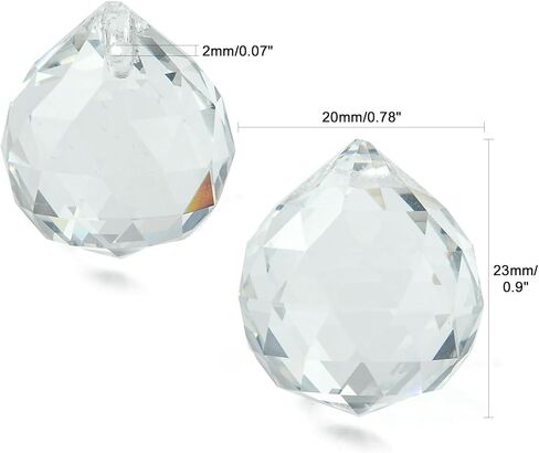 5Pcs Clear Faceted Ball-Shaped Glass Pendants,Crystal Suncatcher,Water Drop Faceted Crystal Glass Transparent Top Drilled Sparkly Prisms Chandelier Dangle Charms for DIY Crafts Sun Catchers Making in Saudi Arabia