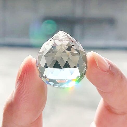 5Pcs Clear Faceted Ball-Shaped Glass Pendants,Crystal Suncatcher,Water Drop Faceted Crystal Glass Transparent Top Drilled Sparkly Prisms Chandelier Dangle Charms for DIY Crafts Sun Catchers Making in Saudi Arabia