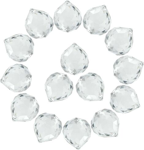 5Pcs Clear Faceted Ball-Shaped Glass Pendants,Crystal Suncatcher,Water Drop Faceted Crystal Glass Transparent Top Drilled Sparkly Prisms Chandelier Dangle Charms for DIY Crafts Sun Catchers Making in Saudi Arabia
