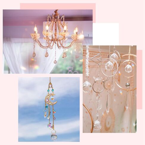 5Pcs Clear Faceted Ball-Shaped Glass Pendants,Crystal Suncatcher,Water Drop Faceted Crystal Glass Transparent Top Drilled Sparkly Prisms Chandelier Dangle Charms for DIY Crafts Sun Catchers Making in Saudi Arabia