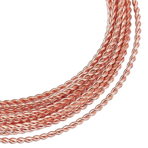 BENECREAT 2 Rolls 13.12Feet Twist Jewelry Wire, 12 Gauge/2mm Copper, 2m/6.6 Feet, 2 Strand Twist, Great for Jewelry Making in Saudi Arabia