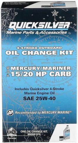 طقم تغيير الزيت Quicksilver 25W-40 للوحات الخارجية من Mercury L6 Verado بقوة 200 حصان إلى 400 حصان in Saudi Arabia
