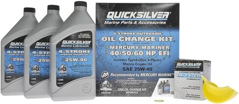طقم تغيير الزيت Quicksilver 25W-40 للوحات الخارجية من Mercury L6 Verado بقوة 200 حصان إلى 400 حصان in Saudi Arabia
