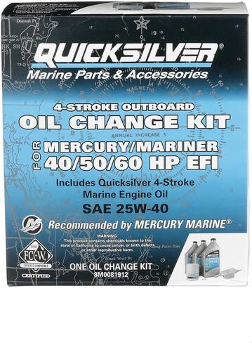 طقم تغيير الزيت Quicksilver 25W-40 للوحات الخارجية من Mercury L6 Verado بقوة 200 حصان إلى 400 حصان in Saudi Arabia