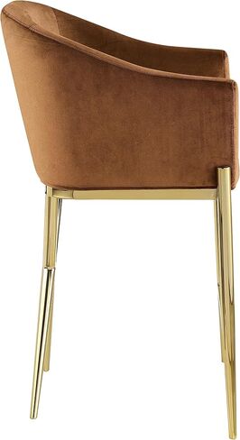Meridian Furniture 867Saddle-C Xavier Collection Velvet Upholstered Counter Stool with Sturdy Gold Metal Legs, Pink, 23.5" W x 22.5" D x 38" H in Saudi Arabia