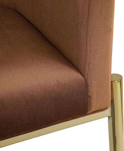 Meridian Furniture 867Saddle-C Xavier Collection Velvet Upholstered Counter Stool with Sturdy Gold Metal Legs, Pink, 23.5" W x 22.5" D x 38" H in Saudi Arabia