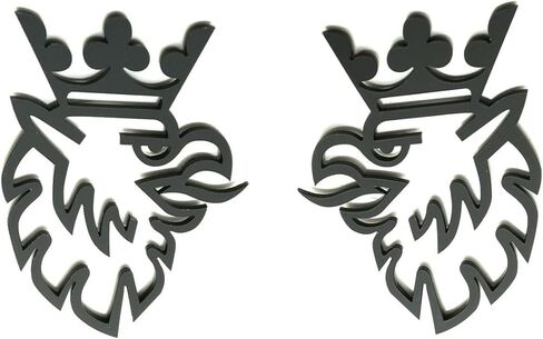Set of 2 Custom New Emblems 3D Badge Sticker Compatible with Saab Griffin Car Truck SUV (Matte Black) in Saudi Arabia