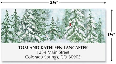 Current Heaven Nature Deluxe Personalized Address Labels - Set of 48, Self-Adhesive, Flat-Sheet Labels, 1" x 2 1/4", Holiday and Christmas Stationery in Saudi Arabia