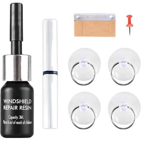 Car Windshield Crack Repair Kit, Resin Vehicle Glass Quick Repair Fluid for Fixing Bulls-Eye ＆ Star-Shaped Chips Scratch, Automotive Window Screen Tool Accessories, Universal Fit in Kuwait