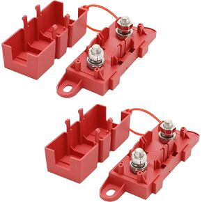 MEGA Car Fuse Holder, 2PCS High Current Protection Bolt-Down Vehicles Fuses Holder with Cover, Automotive Maintenance Accessories, Universal for Truck Sedan Automobile (Red) in Kuwait