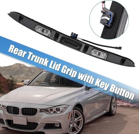 X AUTOHAUX Rear Trunk Hatch Handle with Lamp Trunk Lid Grip for BMW 323i 325i 330i Tailgate Release Handle Trunk Liftgate Pull Handle 51137170966 Tailgate Trim Lid in Saudi Arabia