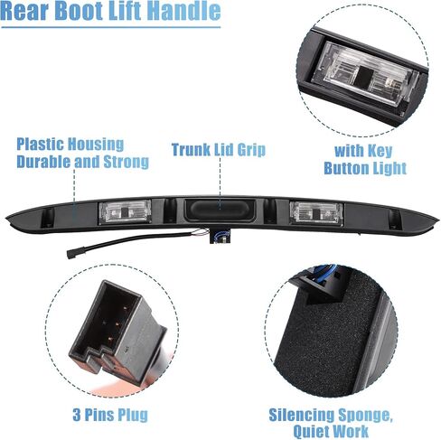 X AUTOHAUX Rear Trunk Hatch Handle with Lamp Trunk Lid Grip for BMW 323i 325i 330i Tailgate Release Handle Trunk Liftgate Pull Handle 51137170966 Tailgate Trim Lid in Saudi Arabia