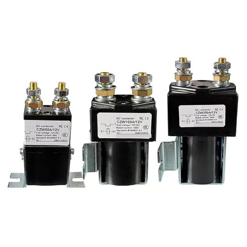 CZW DC Power Contactor Relay, 100A-400A High Current, Black Industrial Grade, for Electric Vehicles, Forklifts, Ships, Battery Systems (CZW 200A 12V 1NC) in Saudi Arabia