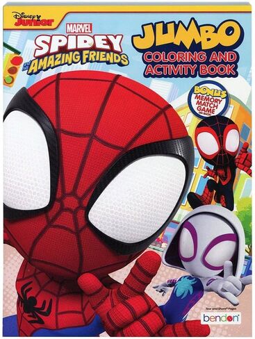 مجموعة كتب التلوين Marvel Spidey and Friends للأطفال والأولاد من عمر 4 إلى 8 سنوات - حزمة مع صفحات تلوين سبايدرمان والأنشطة والألعاب بالإضافة إلى الملصقات وأقلام التلوين الضخمة | مجموعة كتب الأنشطة سبايدي آند فريندز in Saudi Arabia