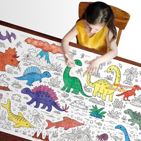 KangaToys Giant Santa Christmas Coloring Activity Poster for Families - 30 x 72 inches Table Size Jumbo Banner for Holiday Family Gatherings, Parties, or Events in Saudi Arabia