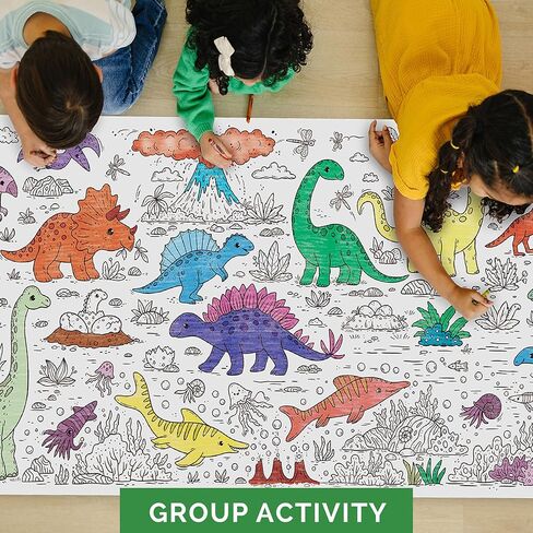KangaToys Giant Santa Christmas Coloring Activity Poster for Families - 30 x 72 inches Table Size Jumbo Banner for Holiday Family Gatherings, Parties, or Events in Saudi Arabia