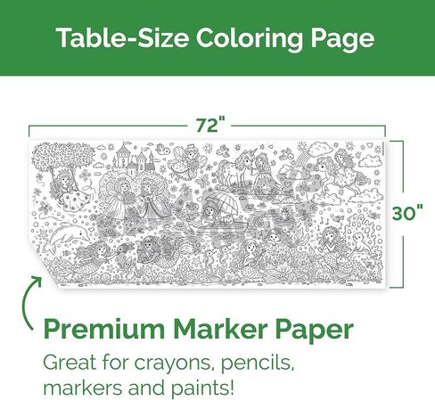 KangaToys Giant Santa Christmas Coloring Activity Poster for Families - 30 x 72 inches Table Size Jumbo Banner for Holiday Family Gatherings, Parties, or Events in Saudi Arabia
