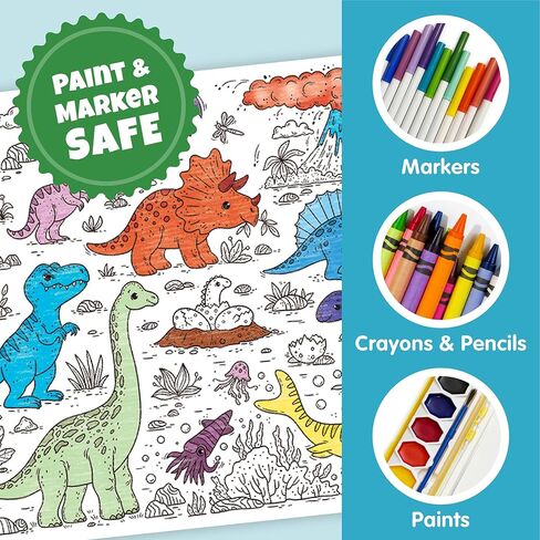 KangaToys Giant Santa Christmas Coloring Activity Poster for Families - 30 x 72 inches Table Size Jumbo Banner for Holiday Family Gatherings, Parties, or Events in Saudi Arabia