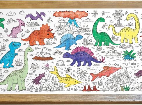 KangaToys Giant Santa Christmas Coloring Activity Poster for Families - 30 x 72 inches Table Size Jumbo Banner for Holiday Family Gatherings, Parties, or Events in Saudi Arabia