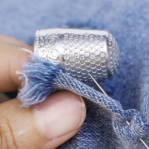 Silver Zinc Alloy Fingertip Protective Sewing Thimbles - DIY Handworking Craft Embroidery Metal Finger Shields in Saudi Arabia