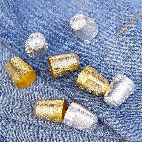 Silver Zinc Alloy Fingertip Protective Sewing Thimbles - DIY Handworking Craft Embroidery Metal Finger Shields in Saudi Arabia