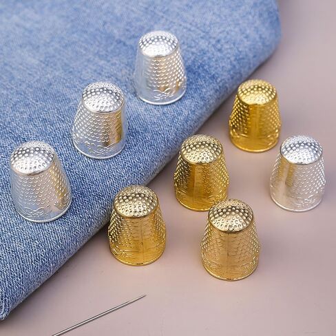 Silver Zinc Alloy Fingertip Protective Sewing Thimbles - DIY Handworking Craft Embroidery Metal Finger Shields in Saudi Arabia