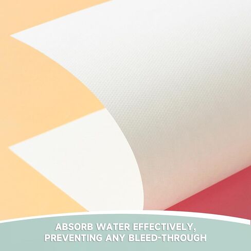 مجموعة ورق ألوان مائية من VEOOK، ورق ألوان مائية مقاس 8.5 بوصة × 11 بوصة، 100 ورقة 95 رطل/200 جرامًا للمتر المربع ورق رسم رسم فني للبالغين، الطلاء، دفتر الرسم، المجلة، اللوازم الفنية (WC-04) in Kuwait