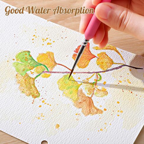 Prudiut 50 Sheets Refill Watercolor Paper for Watercolor Sketchbook, 300gsm/140lb A5 Hole-Punched Watercolor Paper Bulk for Painting, Drawing, Mixed Media(5.5x8 in) in Kuwait