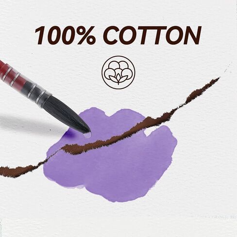 LIGHTWISH Watercolor Pad - A5 20 Sheets 100% Cotton 300GSM Cold Press Paper | Detachable with Backing Board | All-in-One Travel Watercolor Journal with Brush Holders & Storage Pockets in Saudi Arabia