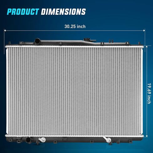 Nilight Radiator for Acura MDX V6 3.5L 2003 2004 2005 2006, Honda Pilot V6 3.5L 2005-2008 Automatic Transmission, Engine Coolant Radiator Replace# 19010RDJA51, 19010RDJA52 in Kuwait