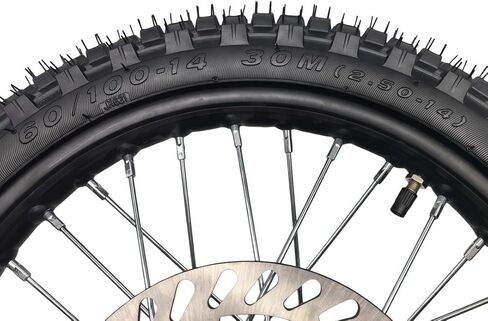 مجموعة إطارات حافة العجلة الأمامية Beeking 60/100-14 2.50-14 للدراجة الترابية 12 مم إطار حافة العجلة الأمامية يناسب الدراجة الترابية 50cc-125cc TTR SSR CRF Apollo تتضمن قرص فرامل 190 مم. in Kuwait